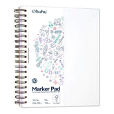 Ohuhu Bleedproof Double-Sided Marker Pad, Spiral-Bound