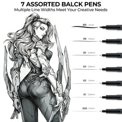 Ohuhu Hana Highway Fineliner Drawing Pens,18 Pack