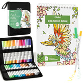 Ohuhu Pupe B 40 Paper-friendly (No Peeling) Markers& Coloring Book Set