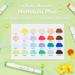 Ohuhu Honolulu Plus Series Supreme Rubber Brush Tip Markers