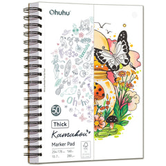 Ohuhu Heavyweight Bleedproof Double-Sided Marker Pad, Spiral-Bound - Kamakou