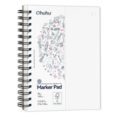 Ohuhu Bleedproof Double-Sided Marker Pad, Spiral-Bound